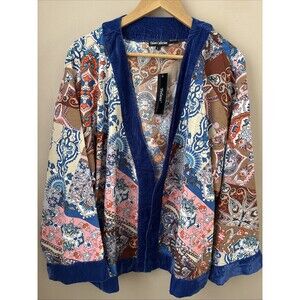 Tolani Collection Women’s L Analia Cream Blumosaic Kimono Cardigan